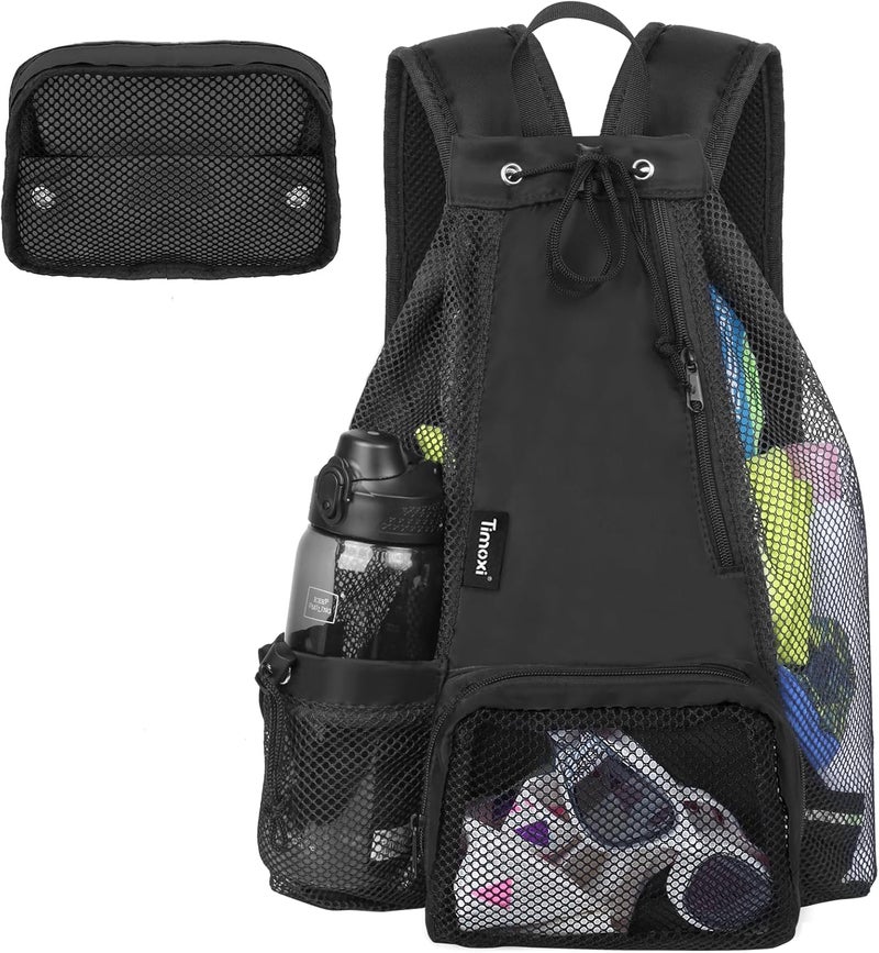 Timoxi Swim Bag Beach Backpack with Padded Shoulder Strap Mesh Backpack with Wet Pocket for Swimming, Gym - Image 1